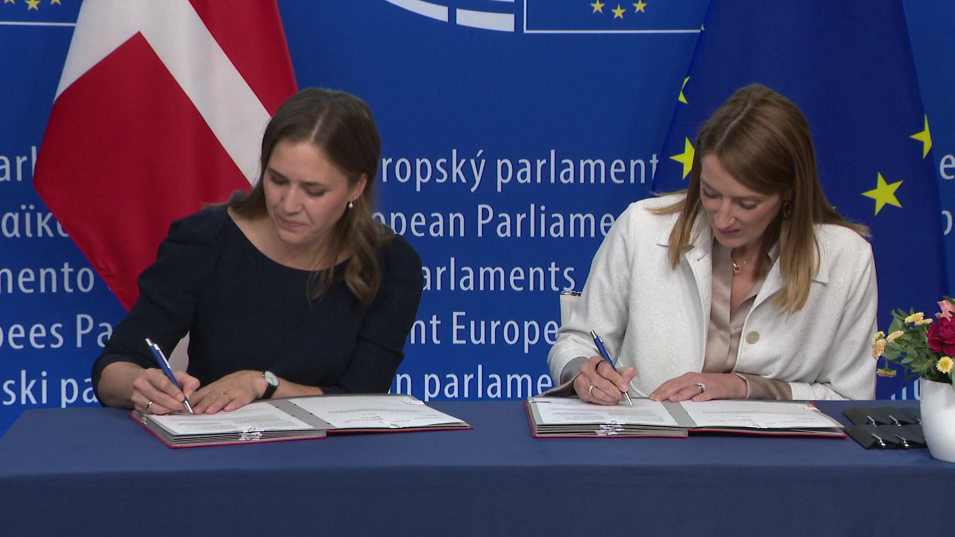 LEX signing ceremony (08/10/2025) in presence of Roberta METSOLA, EP President and Marie BJERRE, Danish Minister for European Affairs on behalf of the Danish Presidency